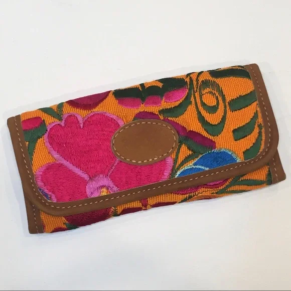 Embroidered Floral Wallet - Picture 1 of 3